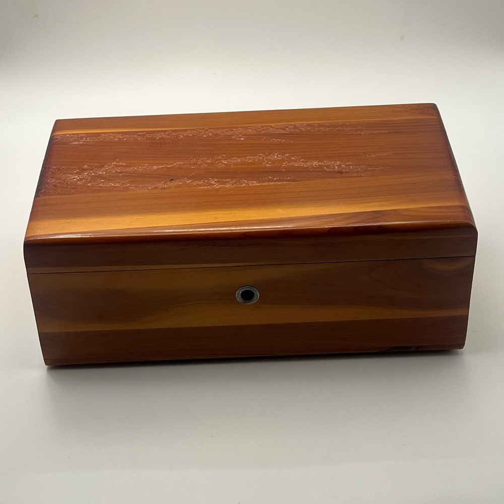 Vintage Lane Cedar Chest Jewelry Box MCM Wood Trunk Seattle WA H.L Olsen